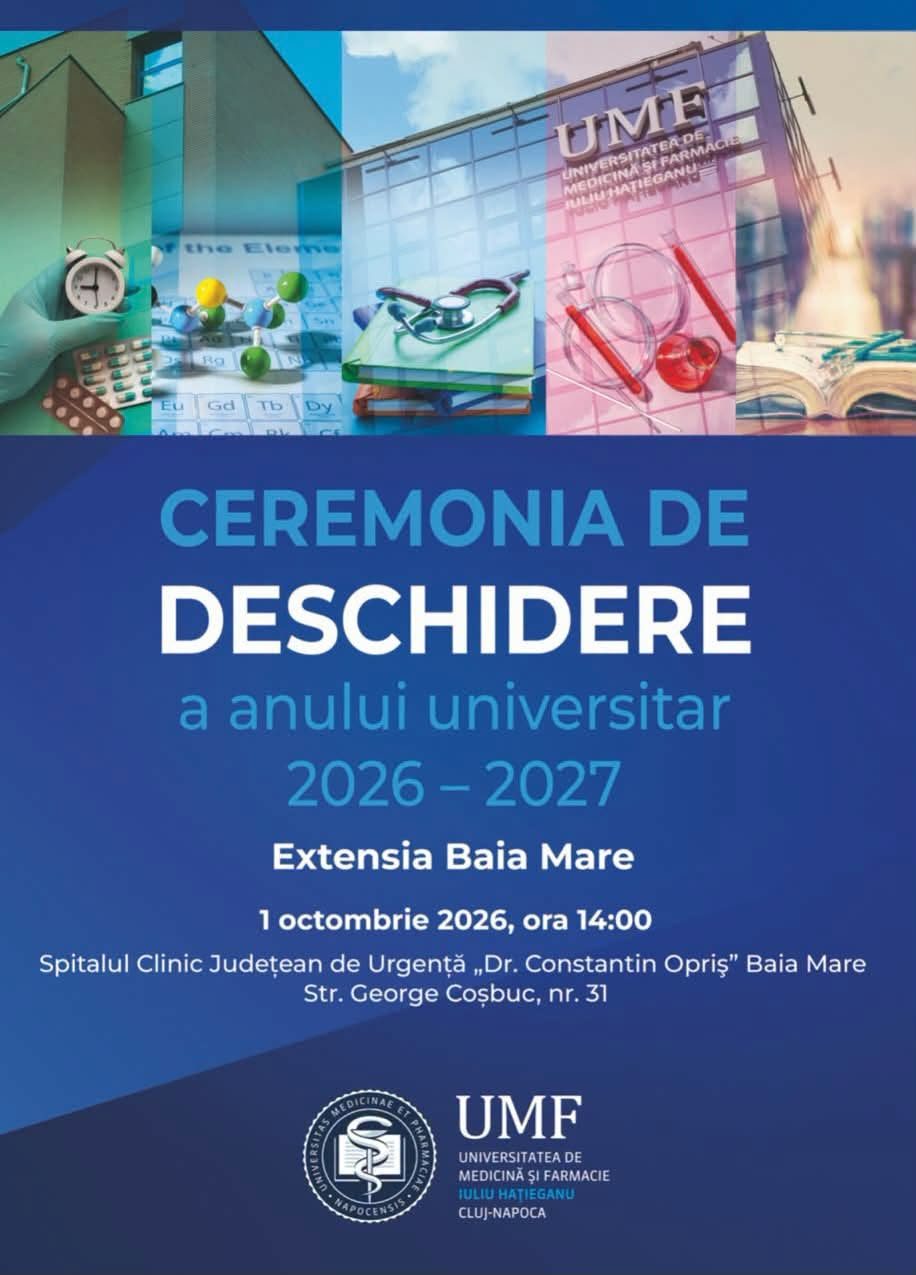 Anul universitar 2026-2027 se deschide pe 1 octombrie la extensia UMF Cluj din Baia Mare
