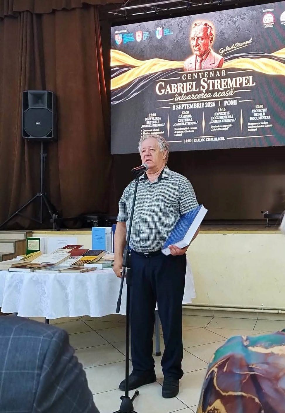 Bust al academicianului Gabriel Ștrempel dezvelit la Pomi, la centenarul nașterii sale
